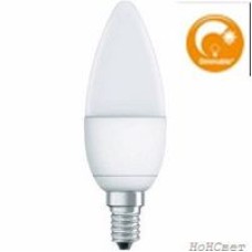 Светодиодная лампа 3,8W>>25W 220V Е14 CLASSIC B OSRAM теплый белый матовая диммируемая