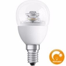 Светодиодная лампа 4.5W>>25W 220V Е14 CLASSIC P OSRAM теплый белый прозрачная диммируемая