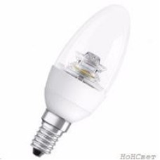 Светодиодная лампа 6,5W>>40W 220V Е14 CLASSIC B OSRAM теплый белый прозрачная