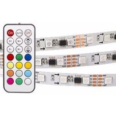 Светодиодная лента SPI-5000-IR21B 12V RGB (5060,300 LED x3,1804, ПДУ)