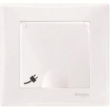 SDN3100321 Розетка с заземлением с шторками с крышкой IP44 16А 250В (белый) Schneider Electric