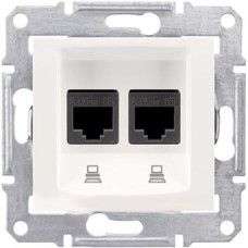 Розетка компьютерная двойная 2хRJ45 ,  кат.5е UTP Schneider Electric Серия: Sedna Цвет: слоновая кость