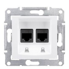 Розетка компьютерная двойная 2хRJ45 ,  кат.6 STP Schneider Electric Серия: Sedna Цвет: белый