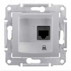 Розетка компьютерная RJ45,  кат.6 STP Schneider Electric Серия: Sedna Цвет: алюминий