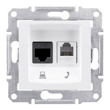 Розетка телефон+компьютер RJ11+RJ45 кат.5e UTP Schneider Electric Серия: Sedna Цвет: белый