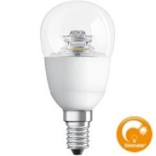 Светодиодная лампа 6.5W>>40W 220V Е14 CLASSIC P OSRAM теплый белый прозрачная диммируемая